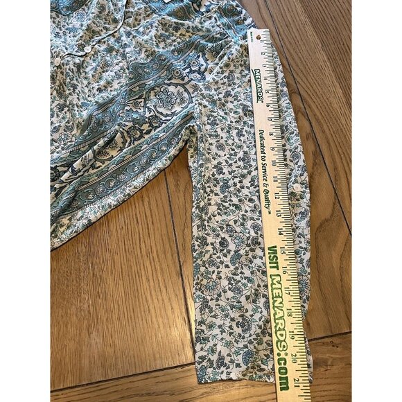 Soft Surroundings Top Women Size Medium Pullover‎ Tunic Henley Floral Roll Tab - Picture 10 of 13